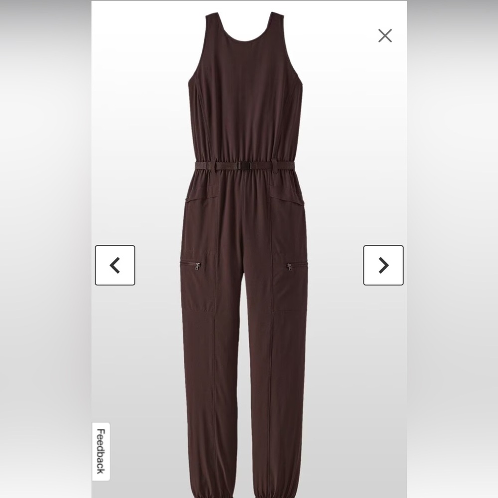 Patagonia Fleetwith Belted Jumpsuit - Dark Green - Utility Travel Cargo - L